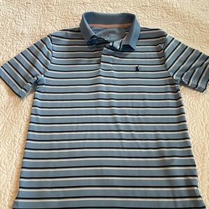 Boys Performance Striped Polo Shirt. Size medium (10-12)